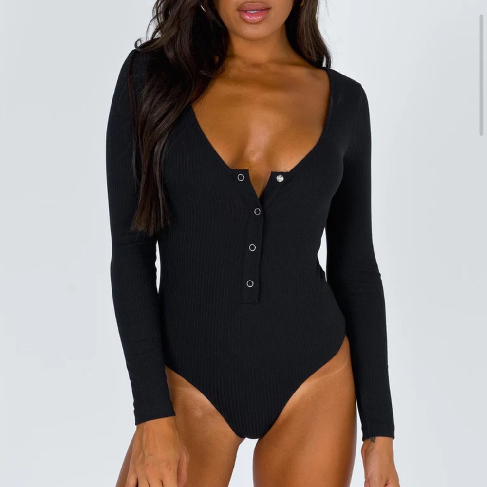 One Piece Black Button Down “Drifter” Bodysuit - … - image 1